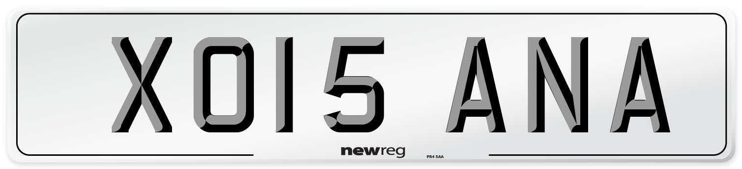 XO15 ANA Number Plate from New Reg